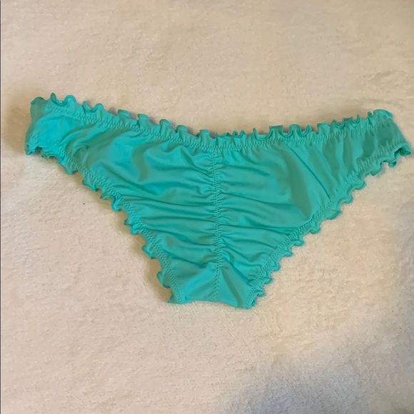 Turquoise Ruffled Bikini Bottoms - Picture 2 of 3